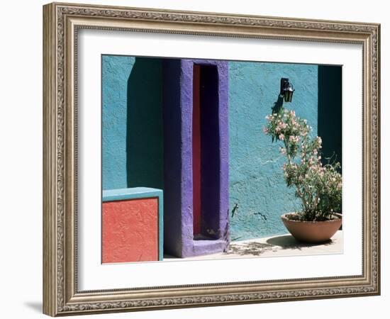 Pastel Coloured Walls in Village, La Placita, Tucson, Arizona, USA-Ruth Tomlinson-Framed Photographic Print