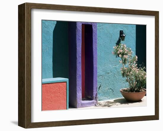 Pastel Coloured Walls in Village, La Placita, Tucson, Arizona, USA-Ruth Tomlinson-Framed Photographic Print
