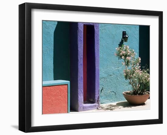 Pastel Coloured Walls in Village, La Placita, Tucson, Arizona, USA-Ruth Tomlinson-Framed Photographic Print