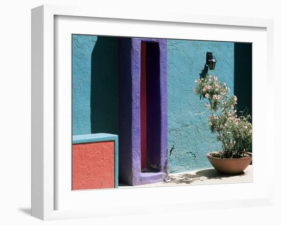 Pastel Coloured Walls in Village, La Placita, Tucson, Arizona, USA-Ruth Tomlinson-Framed Photographic Print