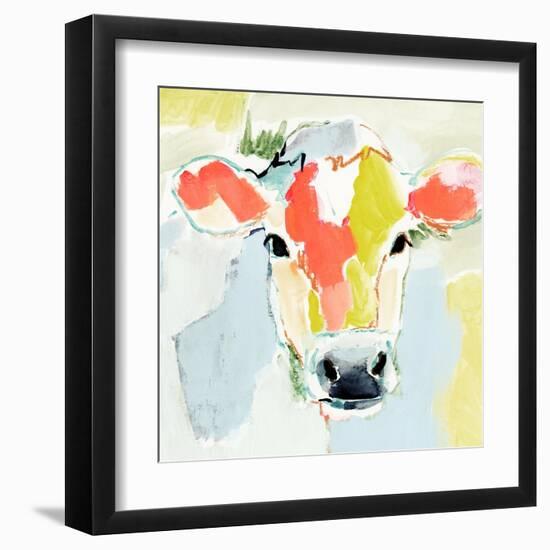 Pastel Cow I-Victoria Barnes-Framed Art Print