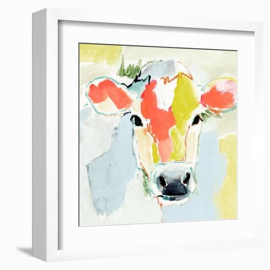 Pastel Cow I-Victoria Barnes-Framed Art Print