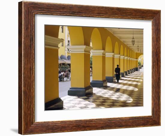 Pastel Shades and Colonial Architecture on the Plaza De Armas in Lima, Peru-Andrew Watson-Framed Photographic Print