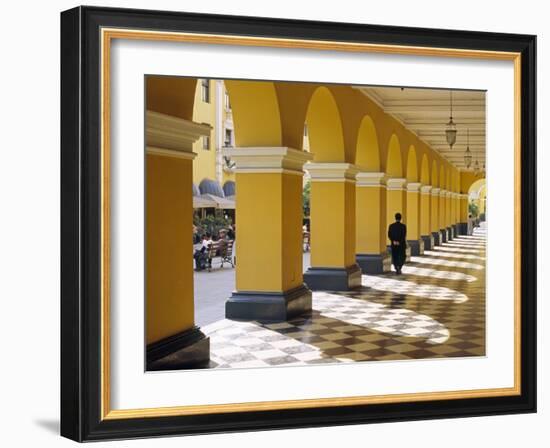 Pastel Shades and Colonial Architecture on the Plaza De Armas in Lima, Peru-Andrew Watson-Framed Photographic Print