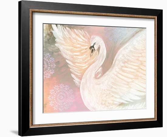 Pastel Swan With Mandala-Karen Barski-Framed Art Print