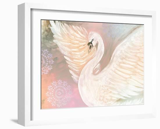 Pastel Swan With Mandala-Karen Barski-Framed Art Print