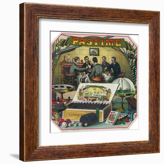 Pastime Brand Cigar Outer Box Label-Lantern Press-Framed Art Print