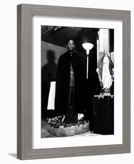 Pastor of the St. Martin's Spiritual Church, Flower Bowl Demonstration, Washington D.C., c.1942-Gordon Parks-Framed Photo