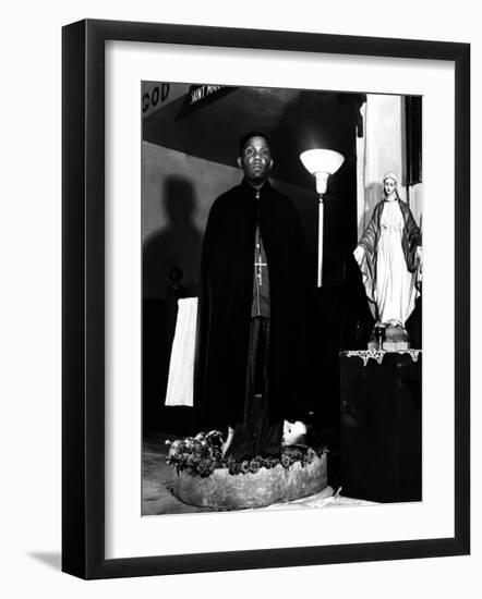 Pastor of the St. Martin's Spiritual Church, Flower Bowl Demonstration, Washington D.C., c.1942-Gordon Parks-Framed Photo