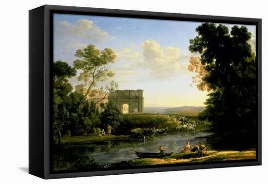 Pastoral Capriccio with the Arch of Constantinople-Claude Lorraine-Framed Premier Image Canvas