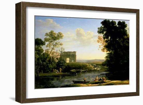 Pastoral Capriccio with the Arch of Constantinople-Claude Lorraine-Framed Giclee Print