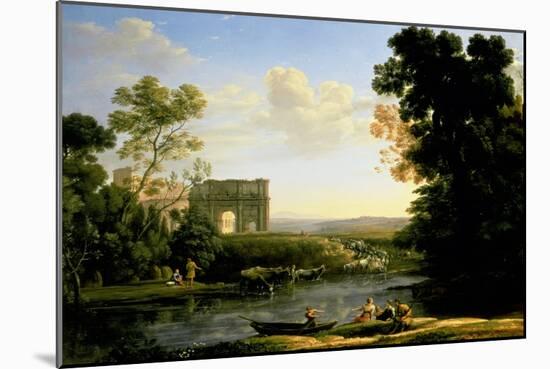 Pastoral Capriccio with the Arch of Constantinople-Claude Lorraine-Mounted Giclee Print