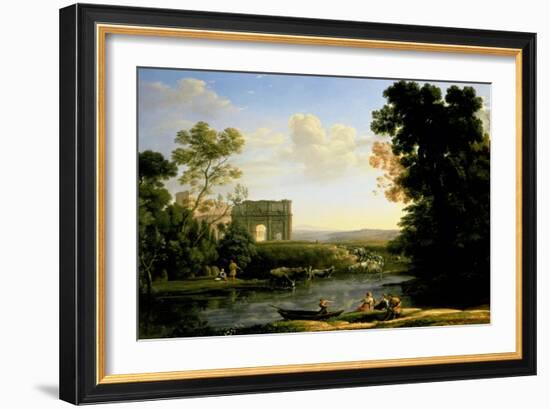 Pastoral Capriccio with the Arch of Constantinople-Claude Lorraine-Framed Giclee Print