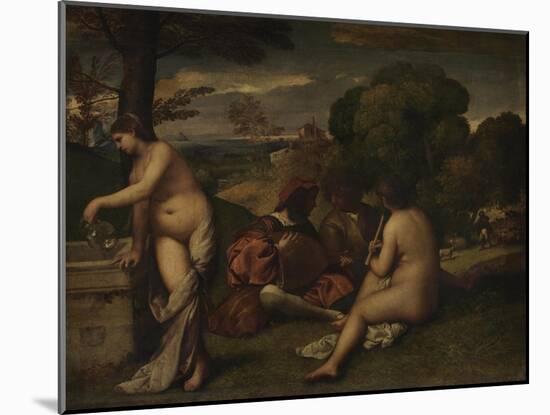 Pastoral Concert, C. 1510-Giorgione-Mounted Giclee Print