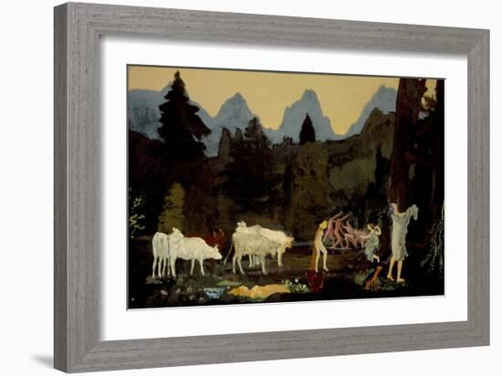 Pastoral Dells and Peaks, c.1908-11-Arthur Bowen Davies-Framed Giclee Print