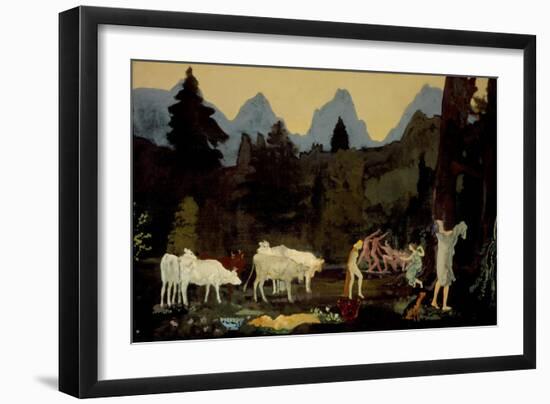 Pastoral Dells and Peaks, c.1908-11-Arthur Bowen Davies-Framed Giclee Print