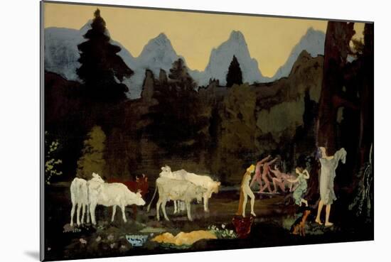 Pastoral Dells and Peaks, c.1908-11-Arthur Bowen Davies-Mounted Giclee Print