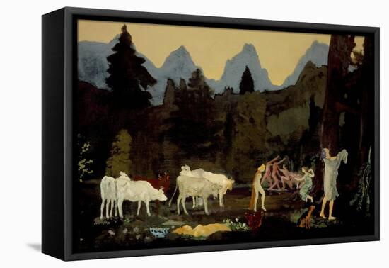 Pastoral Dells and Peaks, c.1908-11-Arthur Bowen Davies-Framed Premier Image Canvas