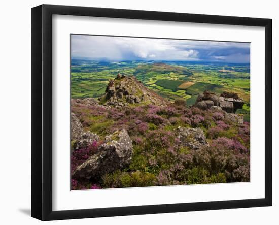 Pastoral Fields from Above Coumshingaun Lake, Comeragh Mountains, County Waterford, Ireland-null-Framed Photographic Print