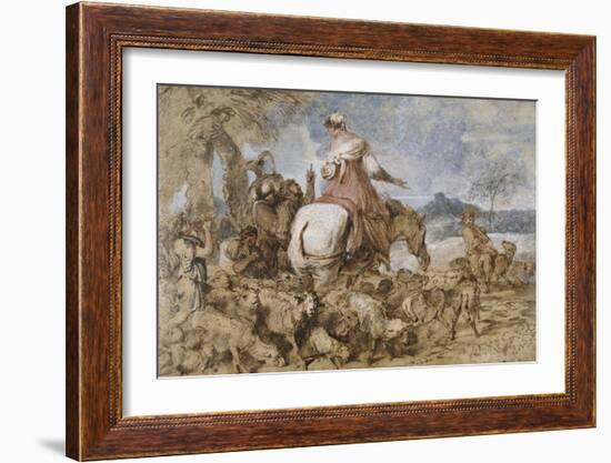 Pastoral Journey-Giovanni Benedetto Castiglione-Framed Art Print