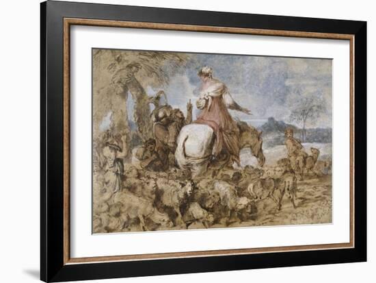 Pastoral Journey-Giovanni Benedetto Castiglione-Framed Art Print