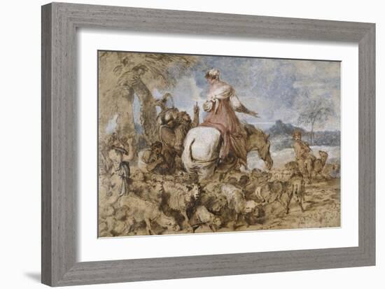 Pastoral Journey-Giovanni Benedetto Castiglione-Framed Art Print