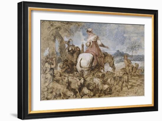 Pastoral Journey-Giovanni Benedetto Castiglione-Framed Art Print