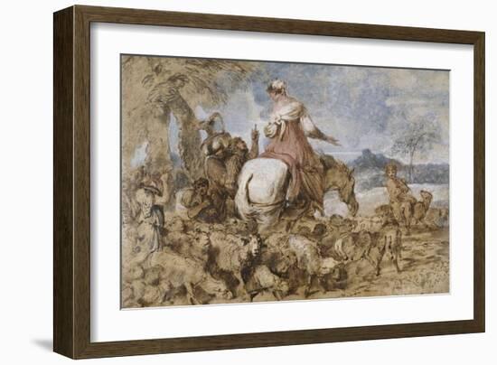 Pastoral Journey-Giovanni Benedetto Castiglione-Framed Art Print