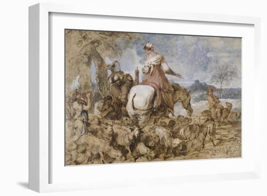 Pastoral Journey-Giovanni Benedetto Castiglione-Framed Art Print