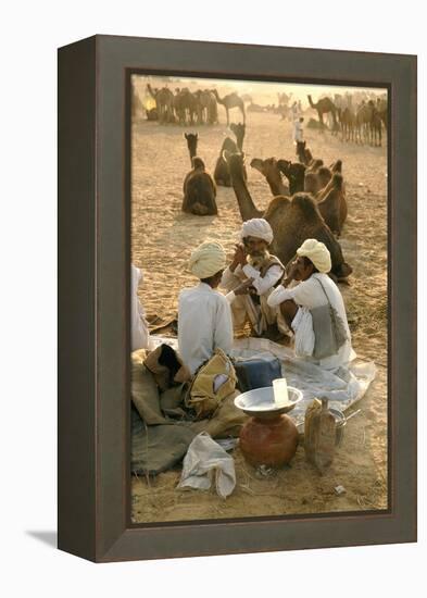 Pastoral Nomads at Annual Pushkar Camel Fair, Rajasthan, Raika, India-David Noyes-Framed Premier Image Canvas