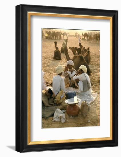 Pastoral Nomads at Annual Pushkar Camel Fair, Rajasthan, Raika, India-David Noyes-Framed Photographic Print