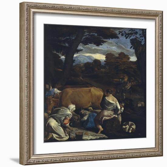 Pastoral Scene, 1560-Jacopo Bassano-Framed Giclee Print