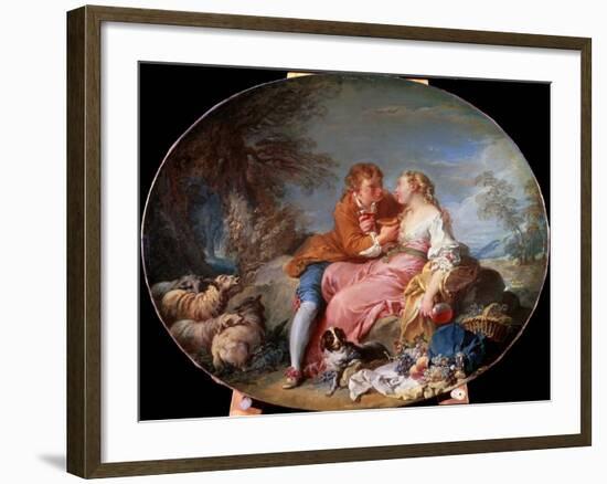 Pastoral Scene, 1740-François Boucher-Framed Giclee Print