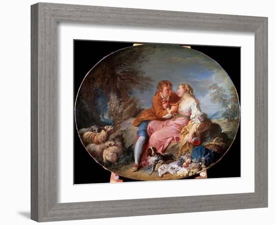 Pastoral Scene, 1740-François Boucher-Framed Giclee Print