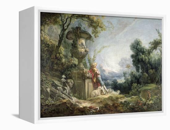 Pastoral Scene, or Young Shepherd in a Landscape-Francois Boucher-Framed Premier Image Canvas