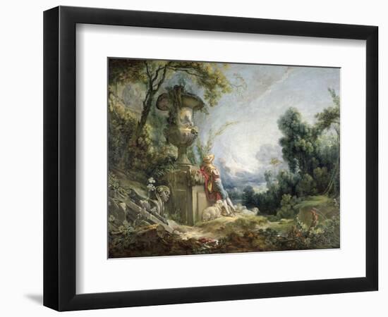 Pastoral Scene, or Young Shepherd in a Landscape-Francois Boucher-Framed Giclee Print