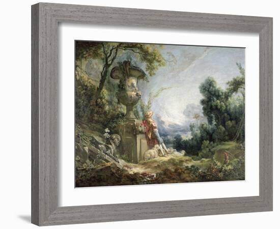 Pastoral Scene, or Young Shepherd in a Landscape-Francois Boucher-Framed Giclee Print