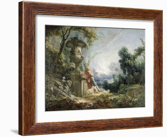 Pastoral Scene, or Young Shepherd in a Landscape-Francois Boucher-Framed Giclee Print