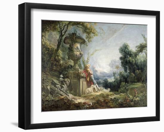 Pastoral Scene, or Young Shepherd in a Landscape-Francois Boucher-Framed Giclee Print