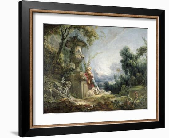 Pastoral Scene, or Young Shepherd in a Landscape-Francois Boucher-Framed Giclee Print