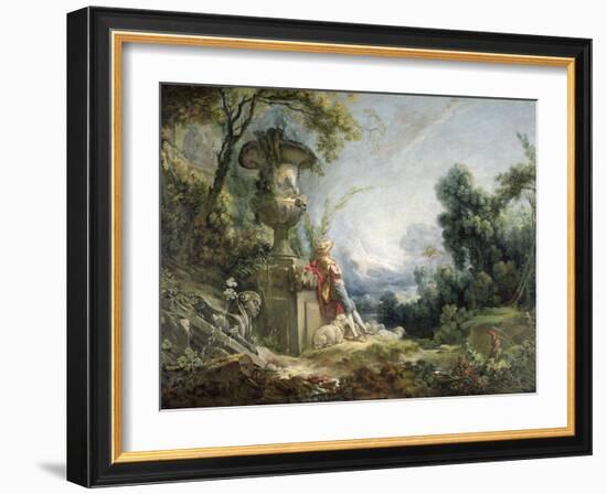 Pastoral Scene, or Young Shepherd in a Landscape-Francois Boucher-Framed Giclee Print