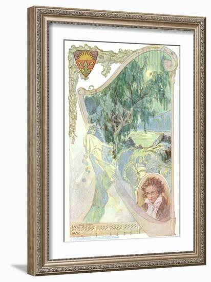 Pastoral Scene with Beethoven-null-Framed Art Print