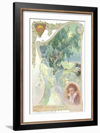 Pastoral Scene with Beethoven-null-Framed Art Print