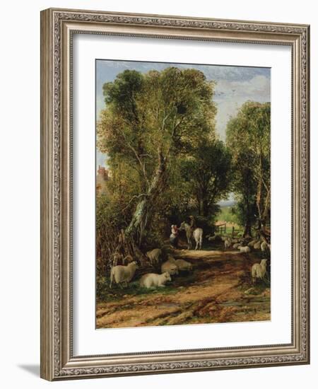 Pastoral Scene with Sheep, 19Th Century-George Cole-Framed Giclee Print