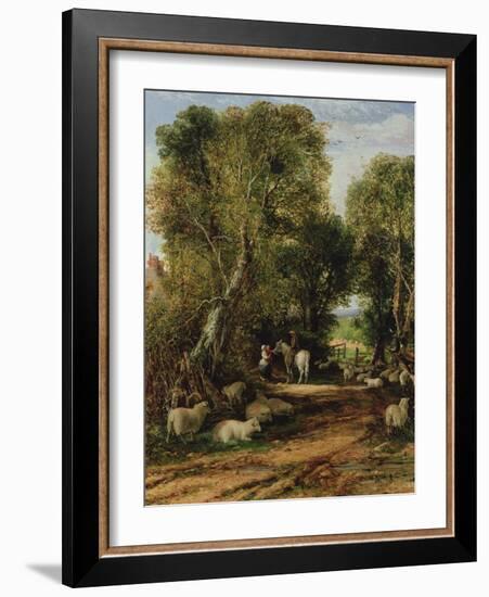 Pastoral Scene with Sheep, 19Th Century-George Cole-Framed Giclee Print