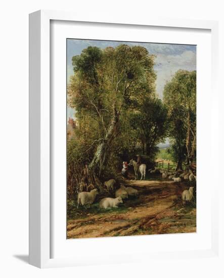 Pastoral Scene with Sheep, 19Th Century-George Cole-Framed Giclee Print