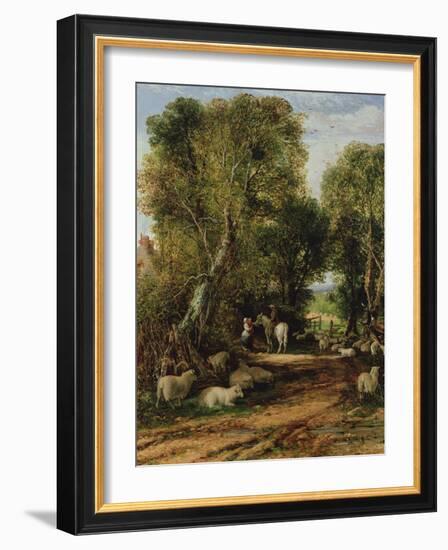 Pastoral Scene with Sheep, 19Th Century-George Cole-Framed Giclee Print