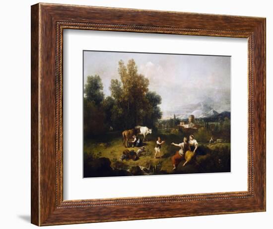 Pastoral Scene-Francesco Zuccarelli-Framed Giclee Print