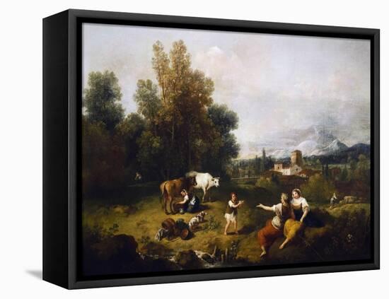 Pastoral Scene-Francesco Zuccarelli-Framed Premier Image Canvas