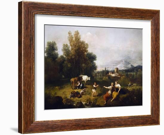 Pastoral Scene-Francesco Zuccarelli-Framed Giclee Print